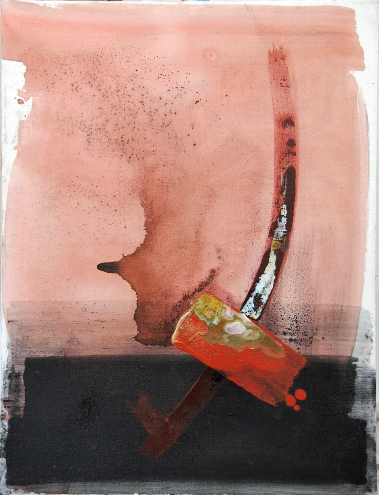 2015_demanding_70x50_acrylic, powderpigments,copper on canvas_sold