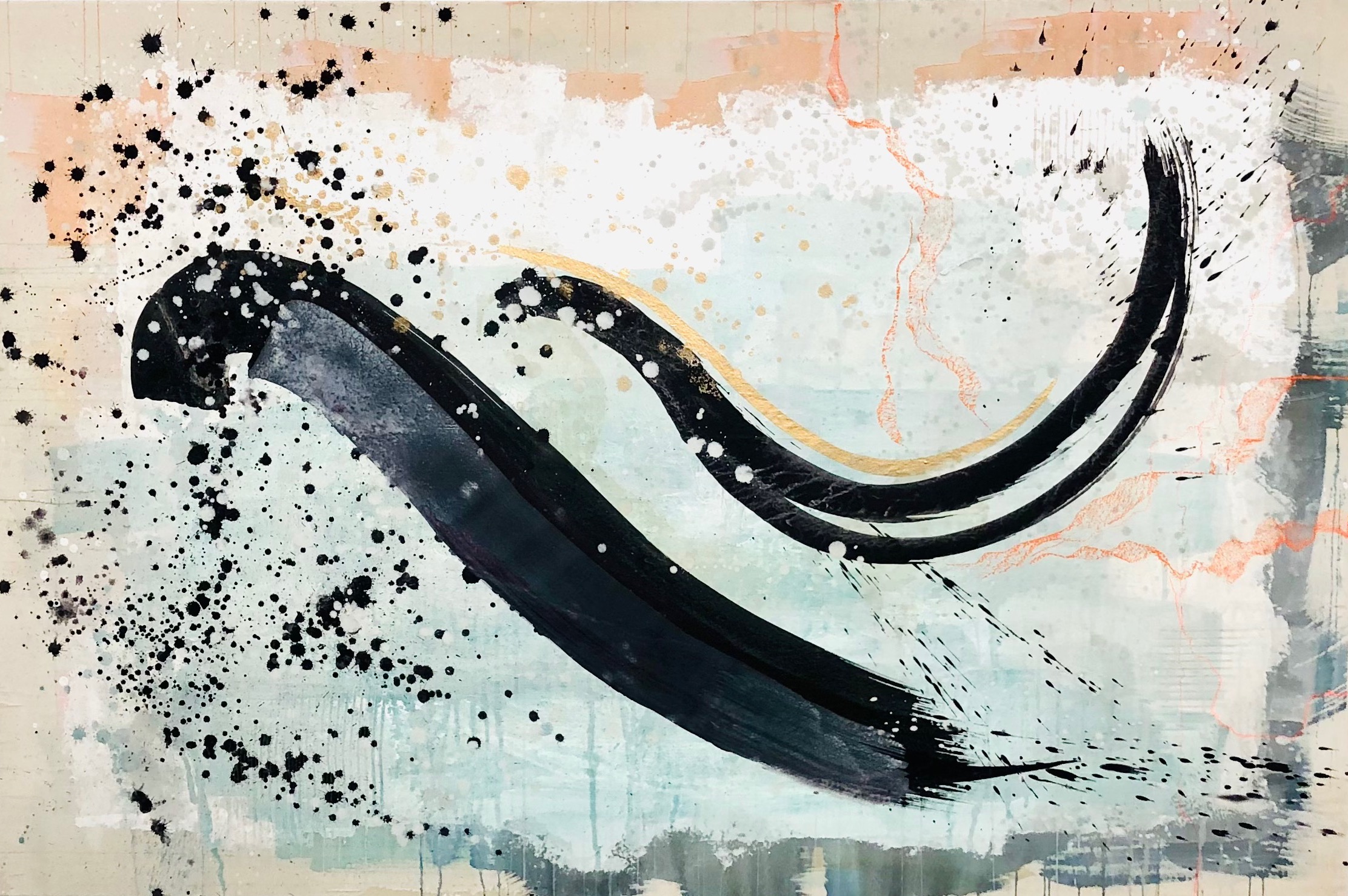 2022_the vision is a new world honor_100x150cm_acrylics, powderpigments,oilpastel on canvas_sold